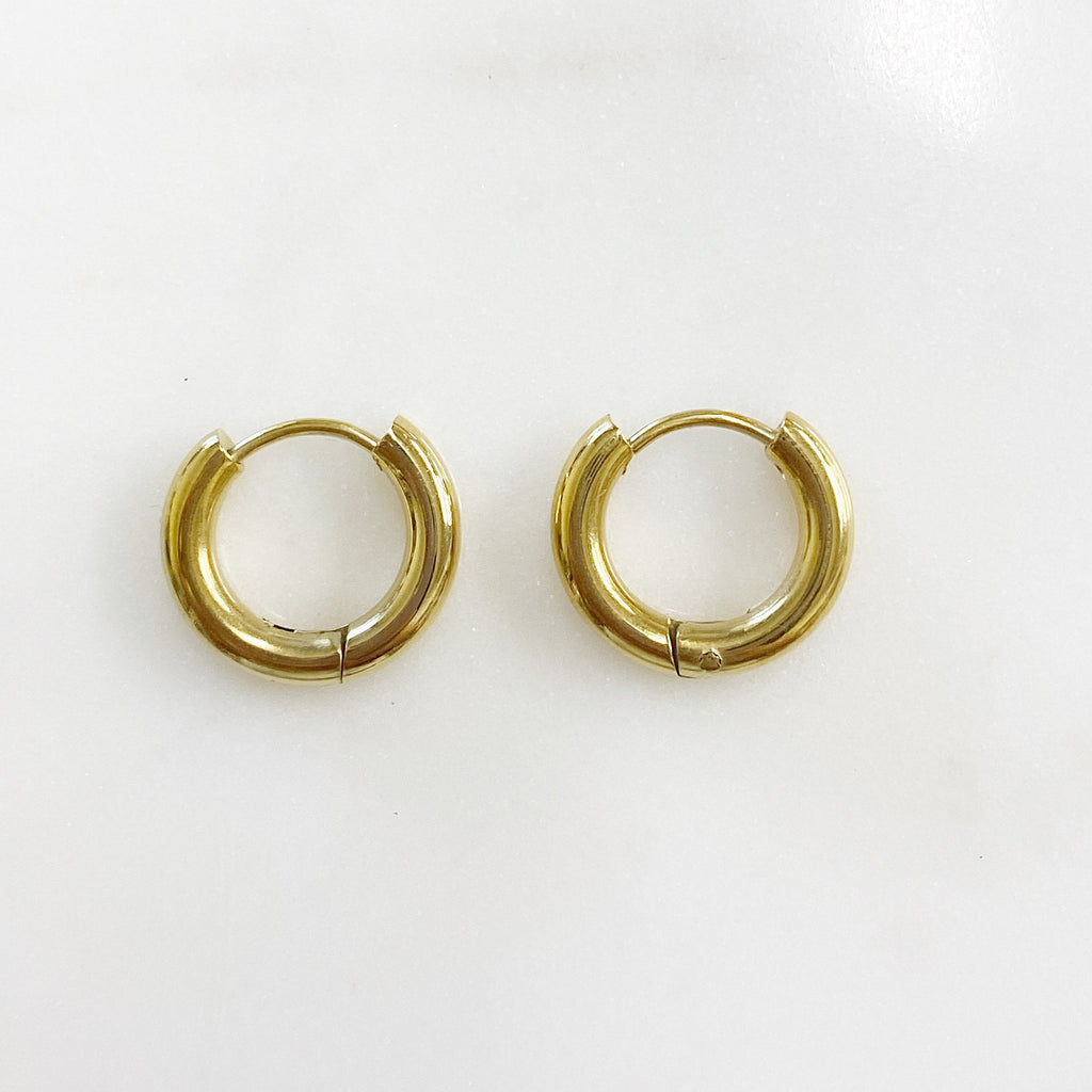 Gold Plated Thick Mini Hoop Earrings Earring Sold As Pair (2pc)