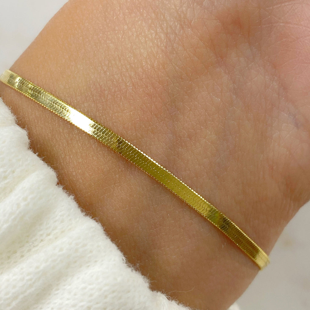 Gold Plated Ready to Wear Herringbone Bracelet