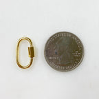 15mmx10mm Gold Plated Rounded Simple Carabiner Screw Clasp Necklace Connector