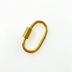 15mmx10mm Gold Plated Rounded Simple Carabiner Screw Clasp Necklace Connector