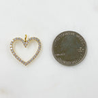Gold Plated Sparkly Heart 16K Pendant Charm Cubic Zirconia Pave