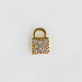 8mmx5mm Gold Plated Teeny Tiny CZ Pave Lock Charm Simple Mini Lock Charm