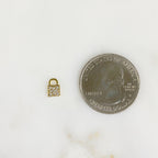8mmx5mm Gold Plated Teeny Tiny CZ Pave Lock Charm Simple Mini Lock Charm