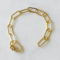 14K Gold Filled or Gold Plated Talia Twisted Clasp Link Bracelet