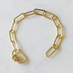 14K Gold Filled or Gold Plated Talia Twisted Clasp Link Bracelet