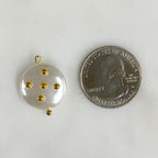 Gold Plated Round Acrylic Pearl Charm Baroque Acrylic Pearl Charm