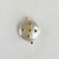 Gold Plated Round Acrylic Pearl Charm Baroque Acrylic Pearl Charm