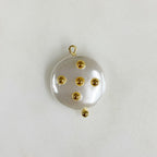 Gold Plated Round Acrylic Pearl Charm Baroque Acrylic Pearl Charm