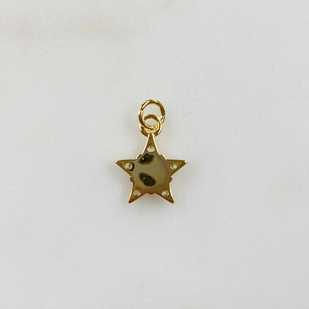 Gold Plated Small Star Celestial Opal Gold Charm Cubic Zirconia Lab