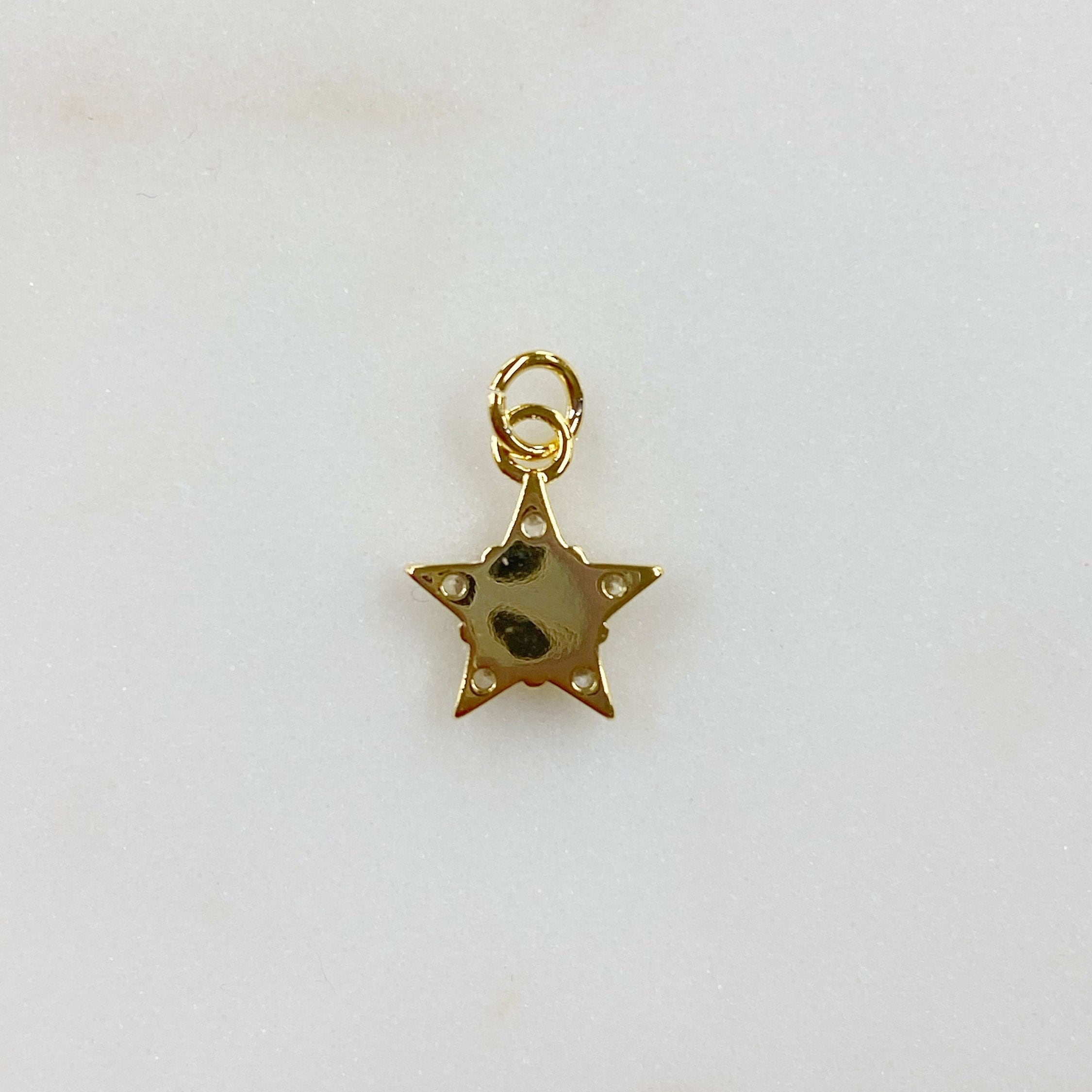 Gold Plated Small Star Celestial Opal Gold Charm Cubic Zirconia Lab