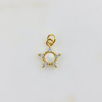 Gold Plated Small Star Celestial Opal Gold Charm Cubic Zirconia Lab