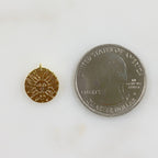 Gold Plated Sun Face Charm Coin Medallion Round Charm Sun Face