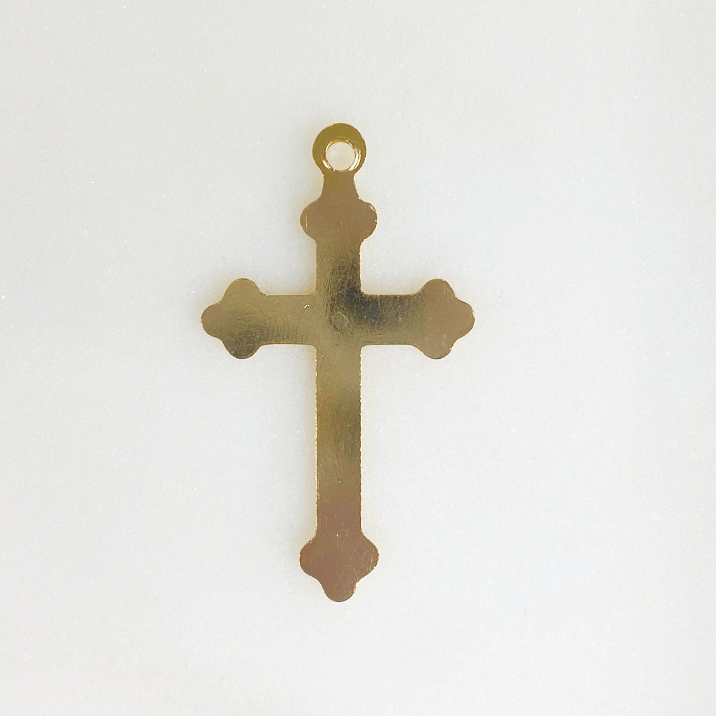 Sterling Silver or 14K Gold Filled Detailed Cross Charm Pendant Religious