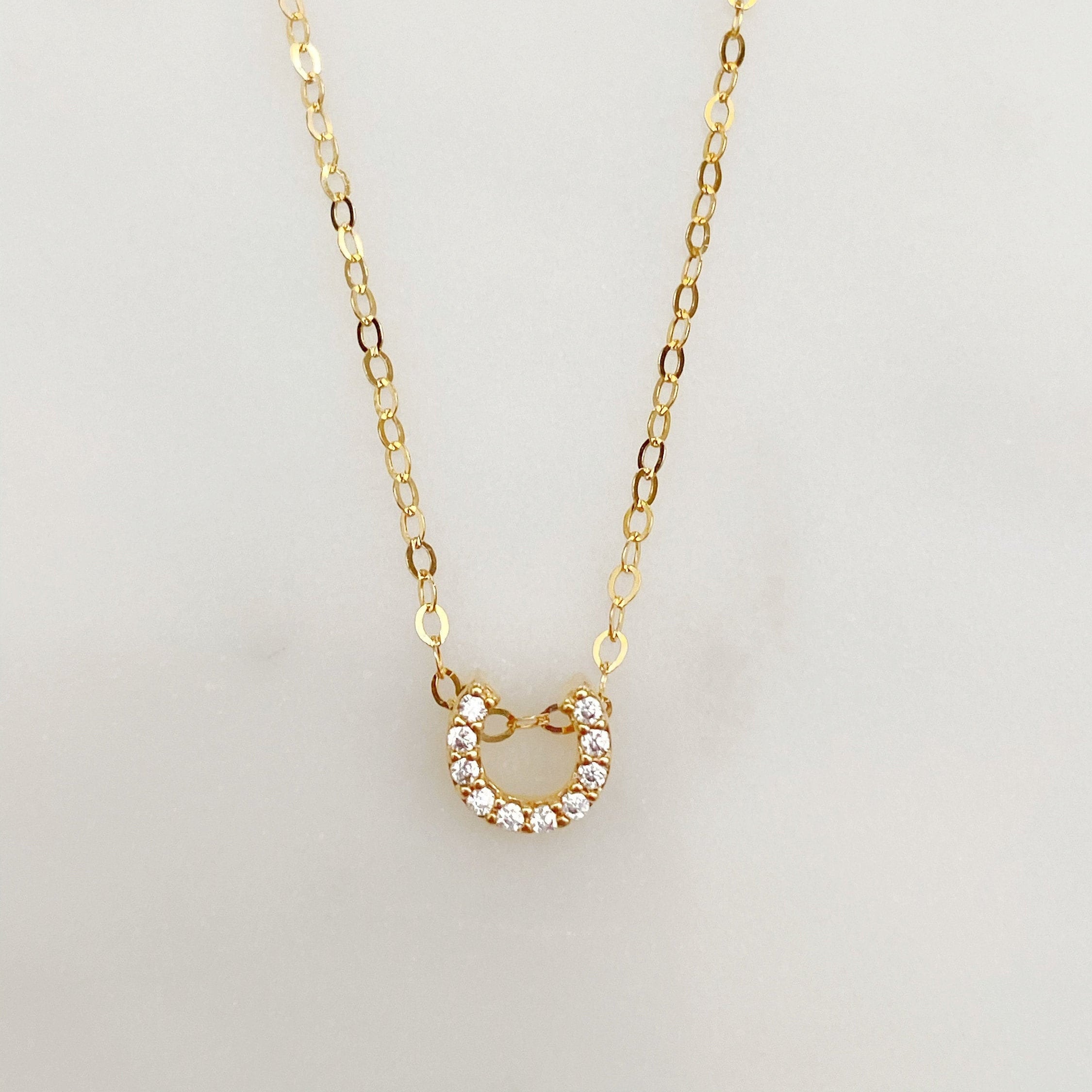 Gold Plated Lucky Horseshoe Necklace