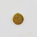Gold Plated Sun Face Charm Coin Medallion Round Charm Sun Face