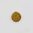 Gold Plated Sun Face Charm Coin Medallion Round Charm Sun Face