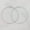 Sterling Silver Beading Hoop Earring Wire 50mm Earring Wires Earring (2pc)