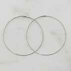 Sterling Silver Beading Hoop Earring Wire 50mm Earring Wires Earring (2pc)