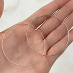 Sterling Silver Beading Hoop Earring Wire 50mm Earring Wires Earring (2pc)