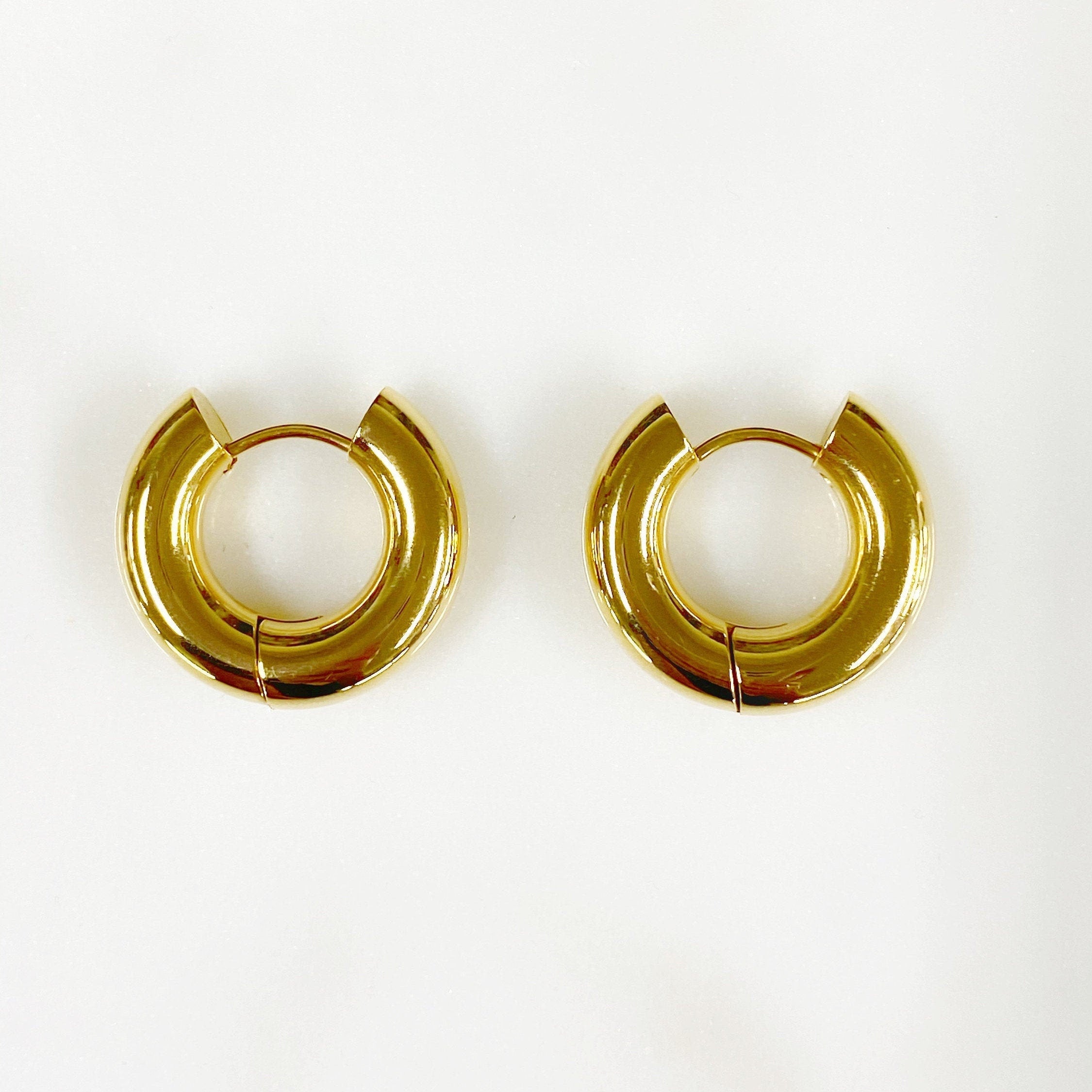 Gold Plated Extra Thick Mini Hoop Earrings Earring Sold As Pair (2pc)