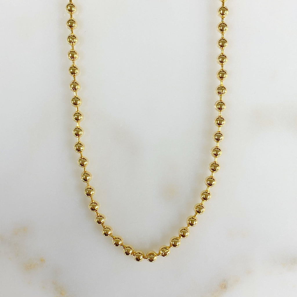 Gold Plated Ready to Wear 16K 3.2mm Ball Chain Necklace