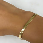 18K Gold Filled Ready to Wear 4mm Thick Herringbone Bracelet