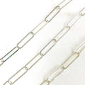Sterling Silver 15mm x 4mm Thin Elongated Flat Drawn – Sold by the Foot