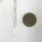 Sterling Silver 15mm x 4mm Thin Elongated Flat Drawn – Sold by the Foot