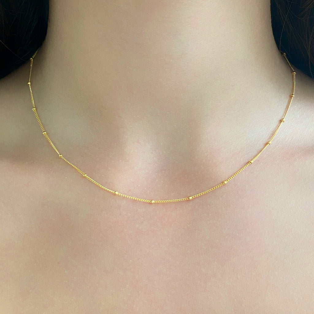 14K Gold Filled Ready to Wear Satellite Chain Necklace Thin Dainty