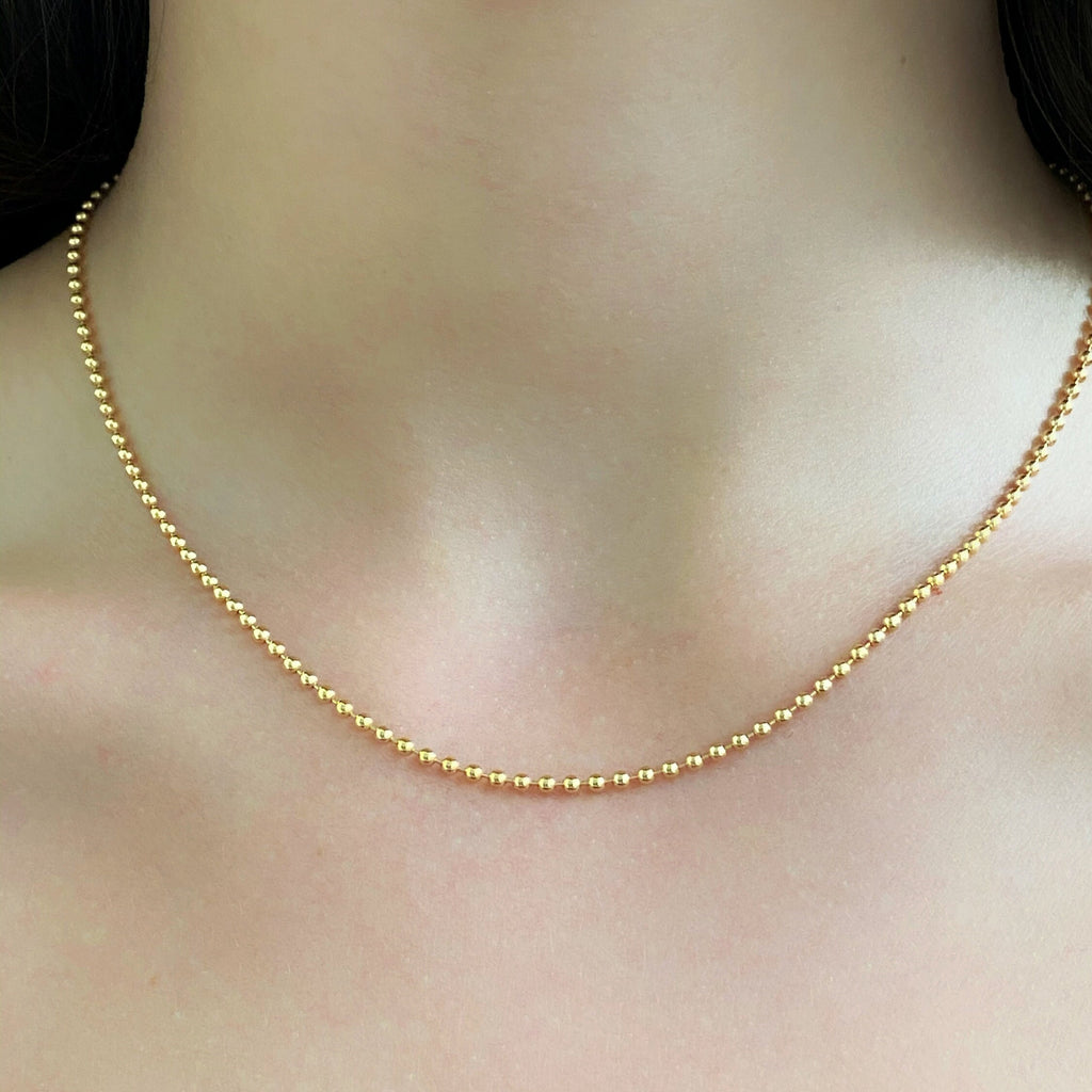 14K Gold Filled Ready to Wear 14K Filled Ball Chain Necklace 2mm Thick