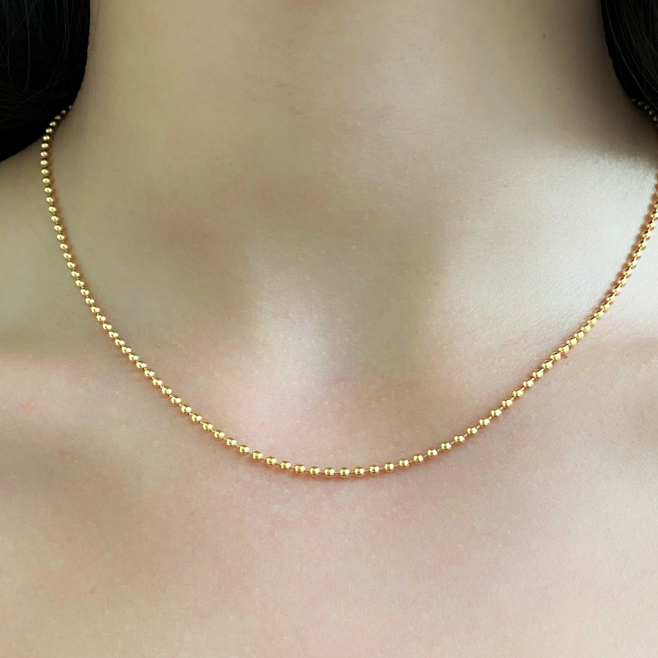 14K Gold Filled Ready to Wear 14K Filled Ball Chain Necklace 2mm Thick