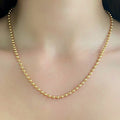 Gold Plated Ready to Wear 16K 3.2mm Ball Chain Necklace