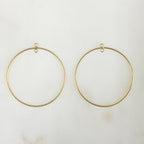 14K Gold Filled Circle Round 38mm Chandelier Finding with Inside Ring (2pc)