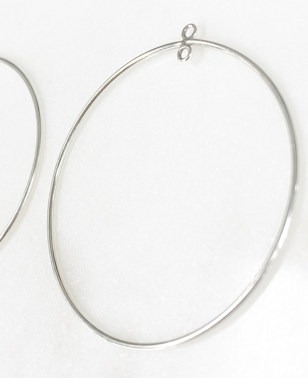 Sterling Silver Circle Round 40mm Chandelier Finding with Inside Ring (2pc)