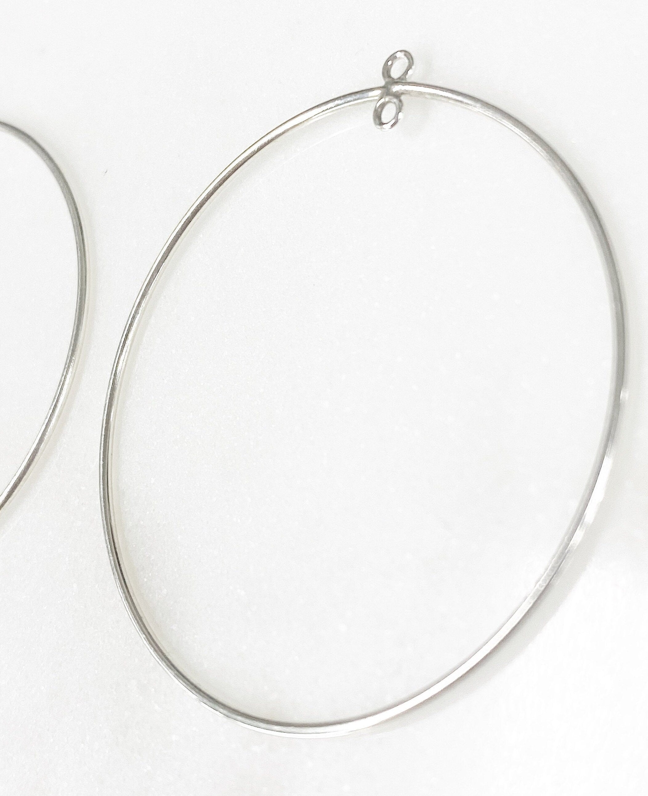 Sterling Silver Circle Round 40mm Chandelier Finding with Inside Ring (2pc)