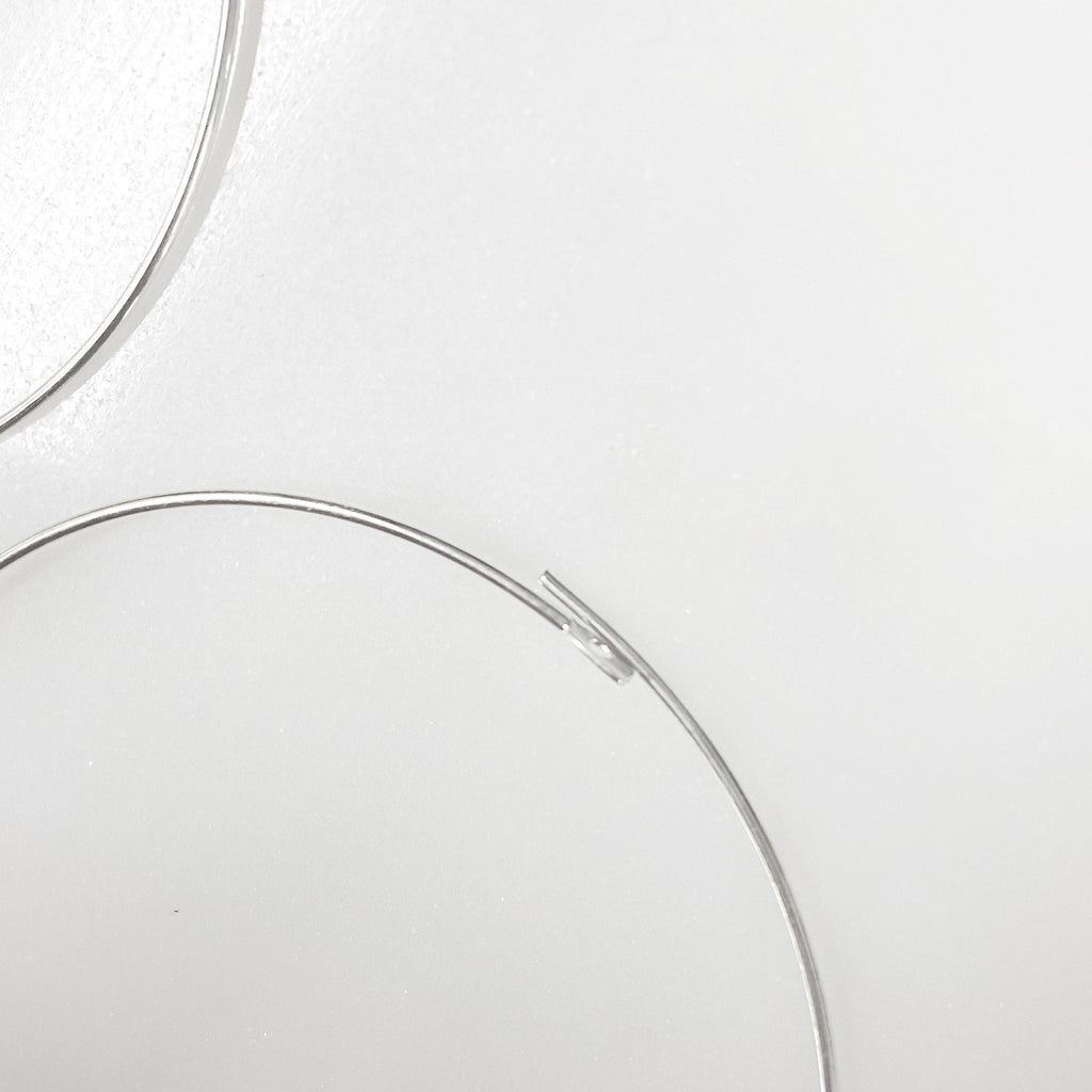 Sterling Silver Beading Hoop Earring Wire 45mm Earring Wires Earring (2pc)