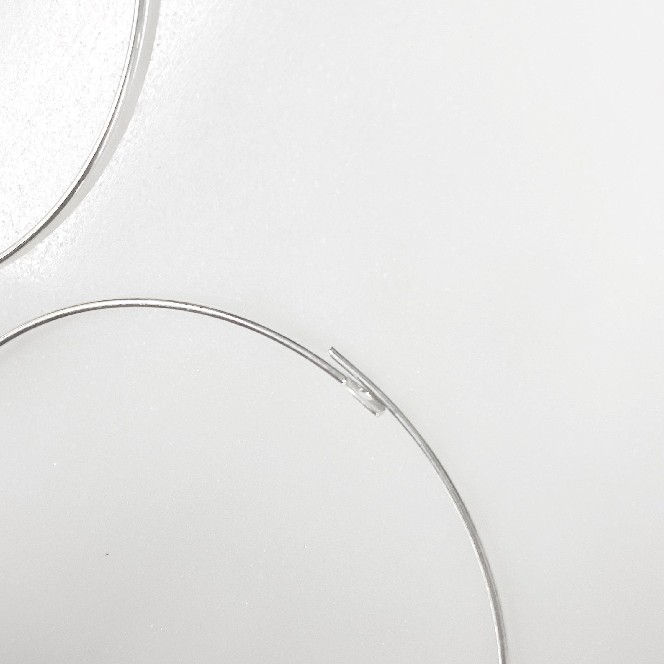 Sterling Silver Beading Hoop Earring Wire 45mm Earring Wires Earring (2pc)