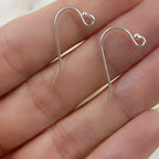 20mmx12mm Sterling Silver Ball End Earring Wire Fish Hook Wire (2pc)