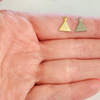 Base Metal Small Triangle Tag Stamping Tag Charm 9mm x 5mm Shiny (10pc)