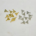 Base Metal Small Triangle Tag Stamping Tag Charm 9mm x 5mm Shiny (10pc)