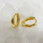 2mmx9mm 18K Gold Filled Small Snap Hoop Earrings Mini Gold Hoops (2pc)