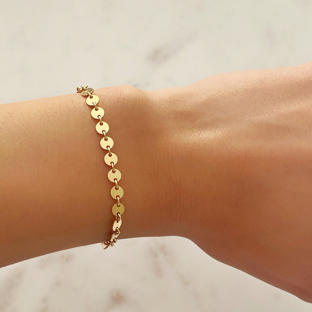 14K Gold Filled Dani Disc Bracelet