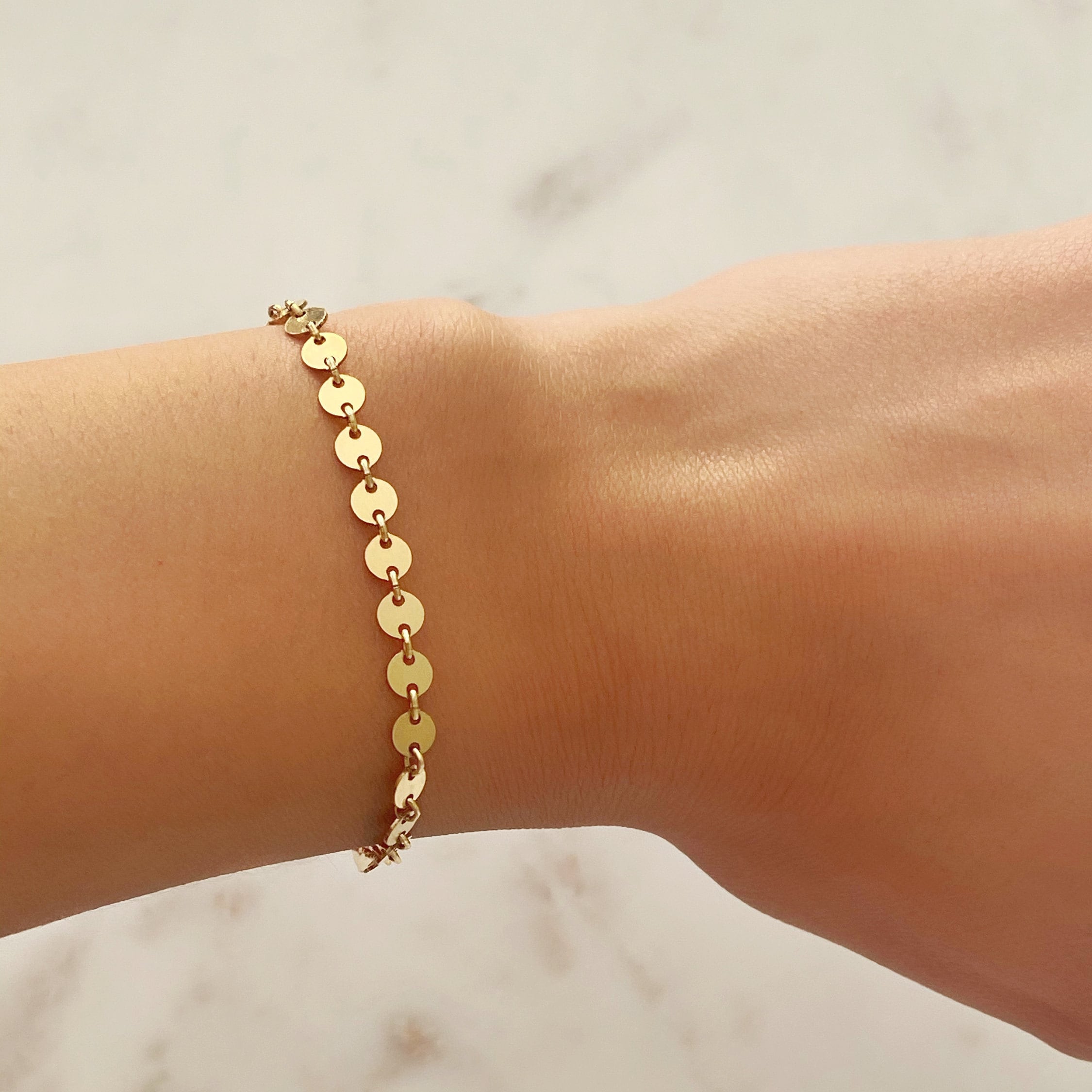 14K Gold Filled Dani Disc Bracelet – Gold