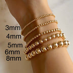 Gold Filled Ready to Wear Beaded Ball Bracelets in 3MM 4MM 5MM 6MM