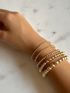 Gold Filled Ready to Wear Beaded Ball Bracelets in 3MM 4MM 5MM 6MM