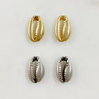 15mmx10mm Base Metal Gold or Satin Silver Tiger Cowrie Shell Ocean (2pc)
