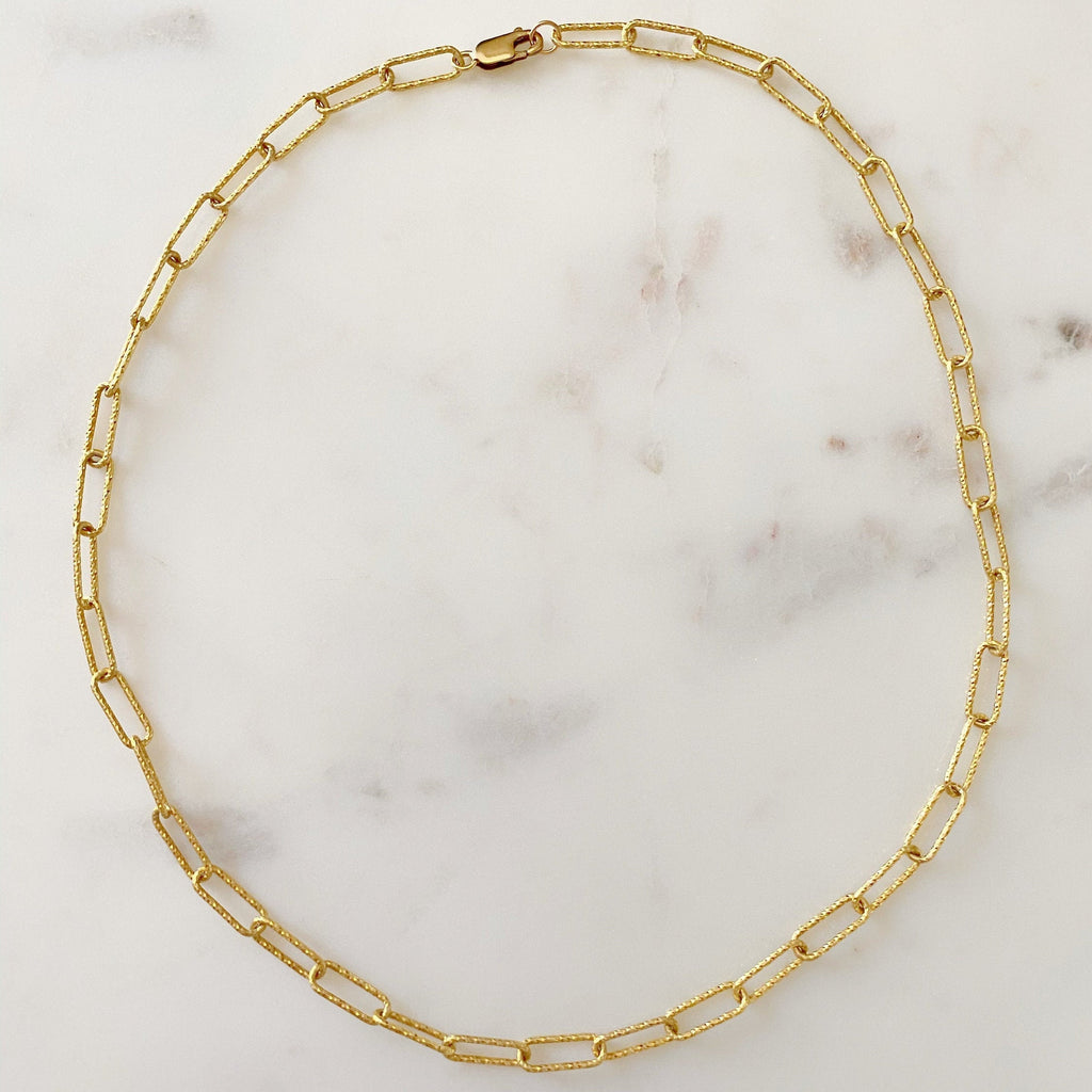 Sterling Silver or Vermeil Lena Link Shimmer Necklace