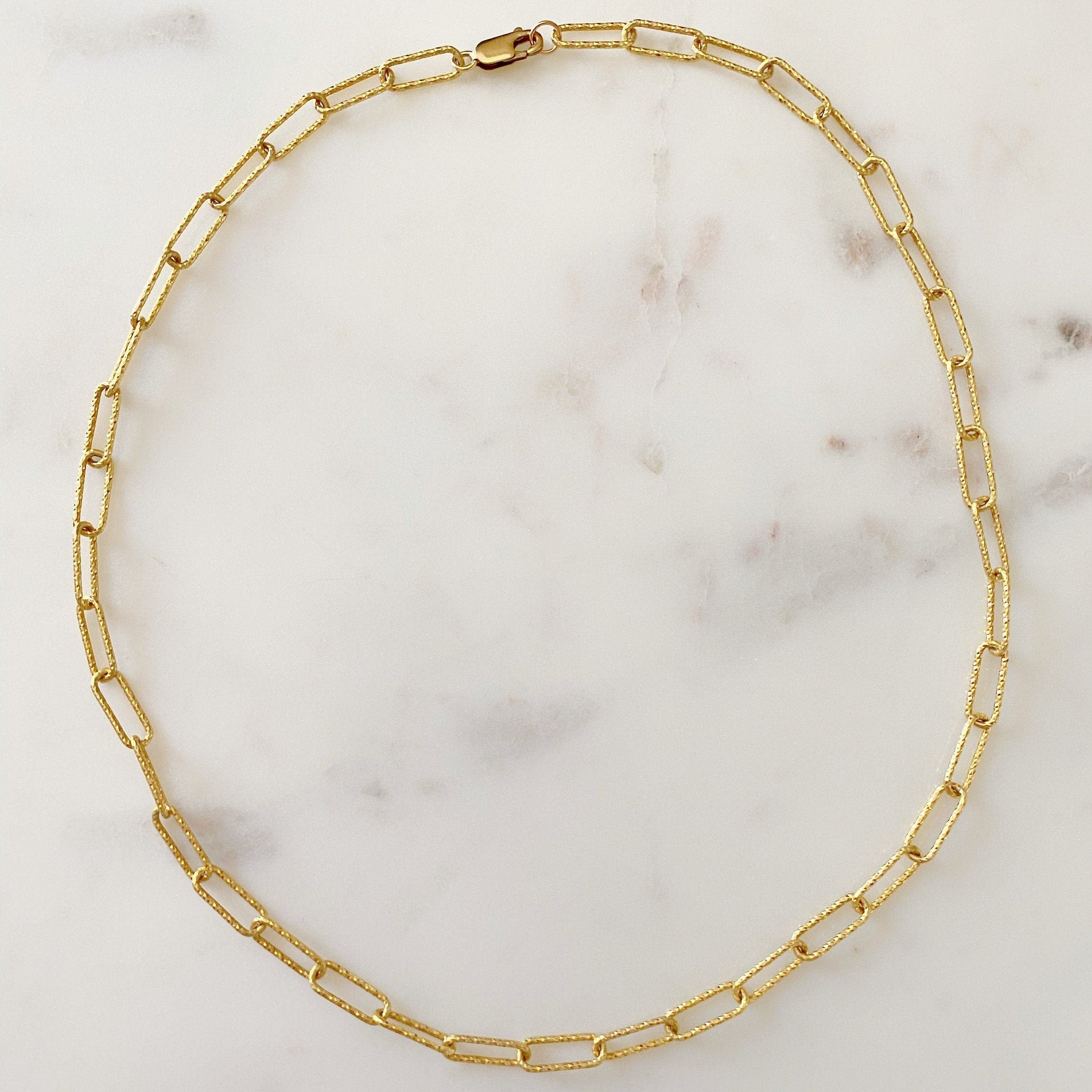 Sterling Silver or Vermeil Lena Link Shimmer Necklace