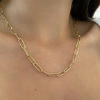 Sterling Silver or Vermeil Lena Link Shimmer Necklace
