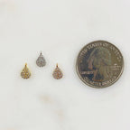 Rhodium Plated Teeny Tiny CZ Oval Drop Charm Gold Silver Rose Gold